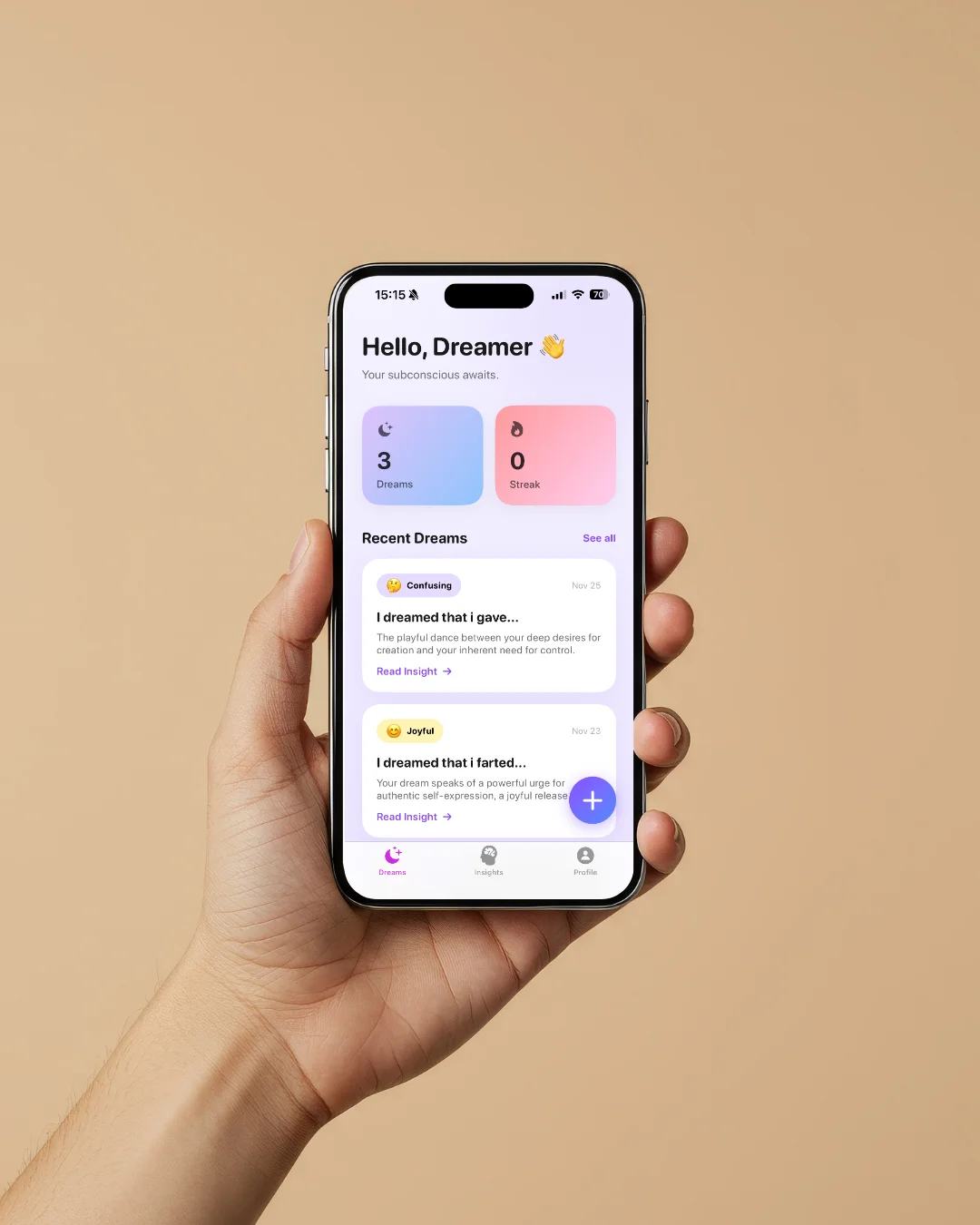 Hypnos app on iPhone - Dream analysis and insights